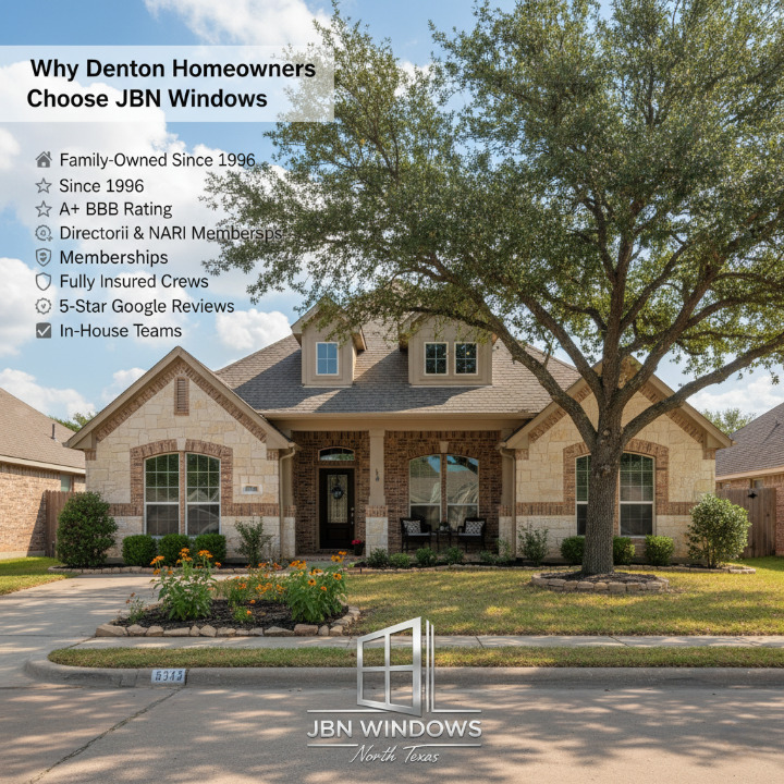 Why Denton Homeowners Choose JBN Windows