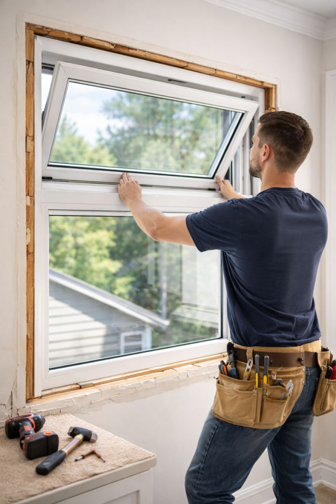 {professional awning window installation process|awning window installed by trained professionals|residential awning window installation service}