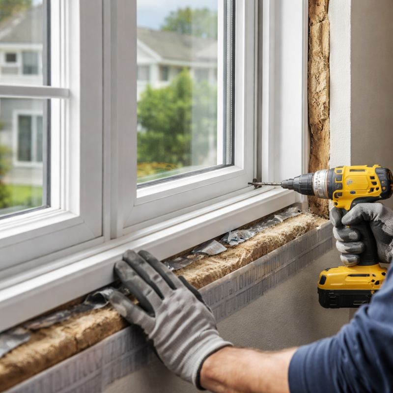 Residential window installation process by JBN Windows Denton TX