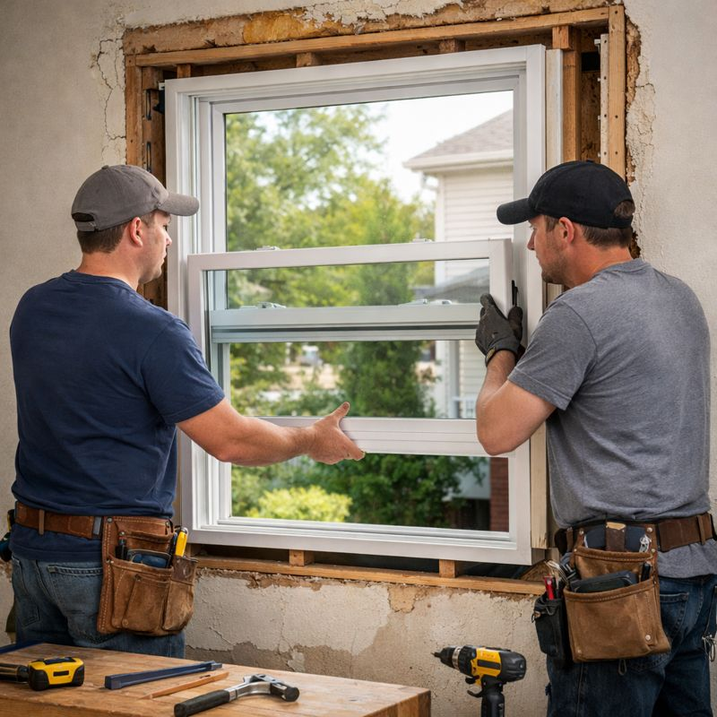 Professional installation of Double Hung Windows by trained technicians