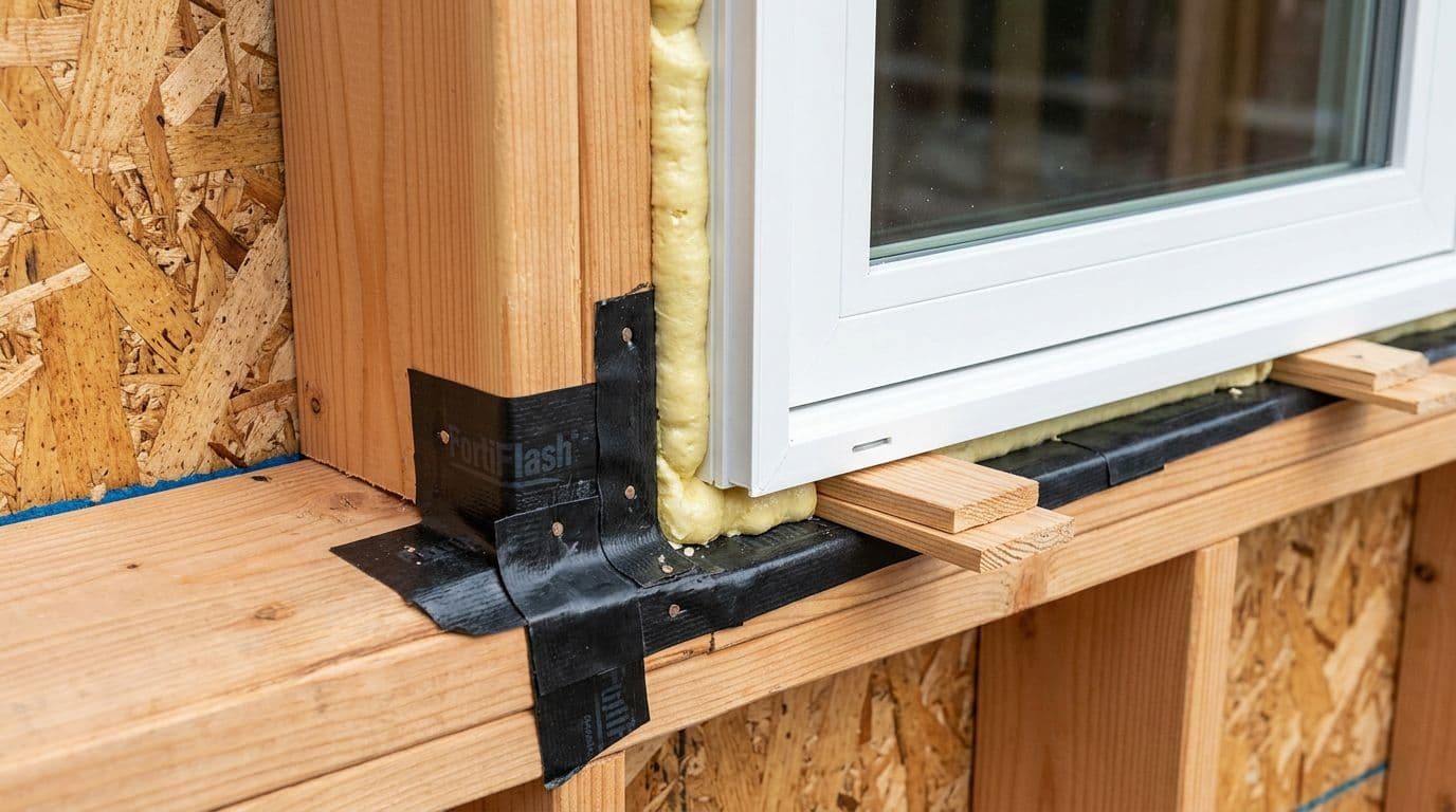 Proper Window Installation using flashing tape low-expansion foam and shims