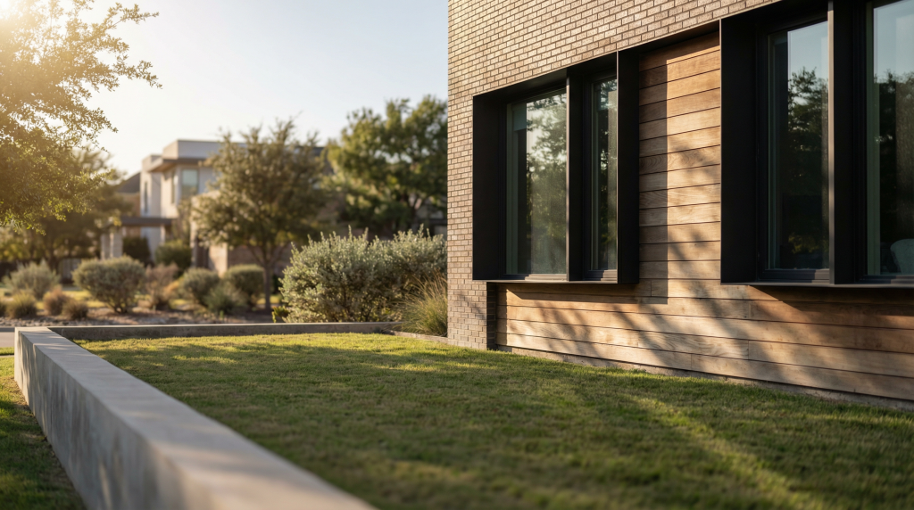 Black frame windows modern Dallas homes