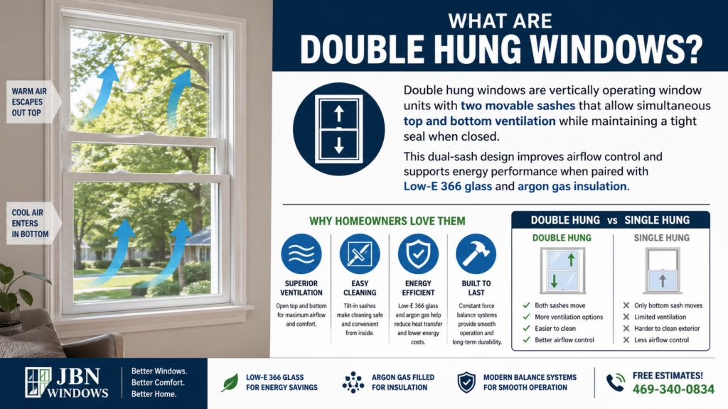 What are double hung windows