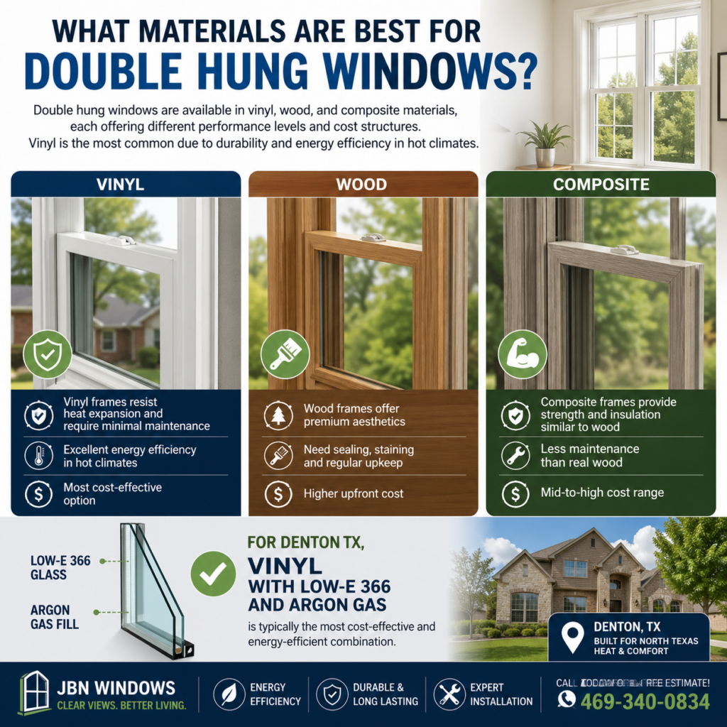 What materials are best for double hung windows