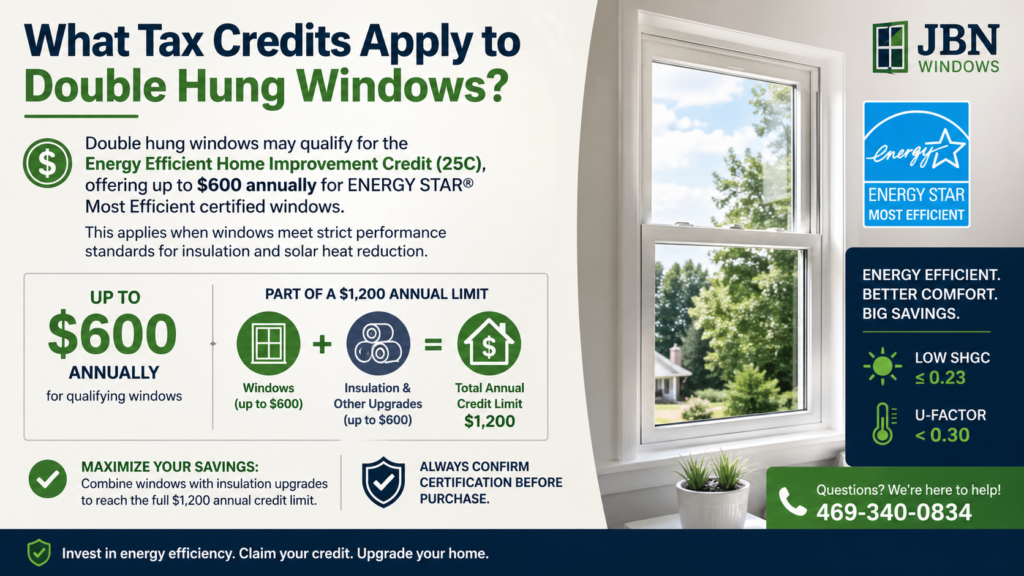 What tax credits apply to double hung windows