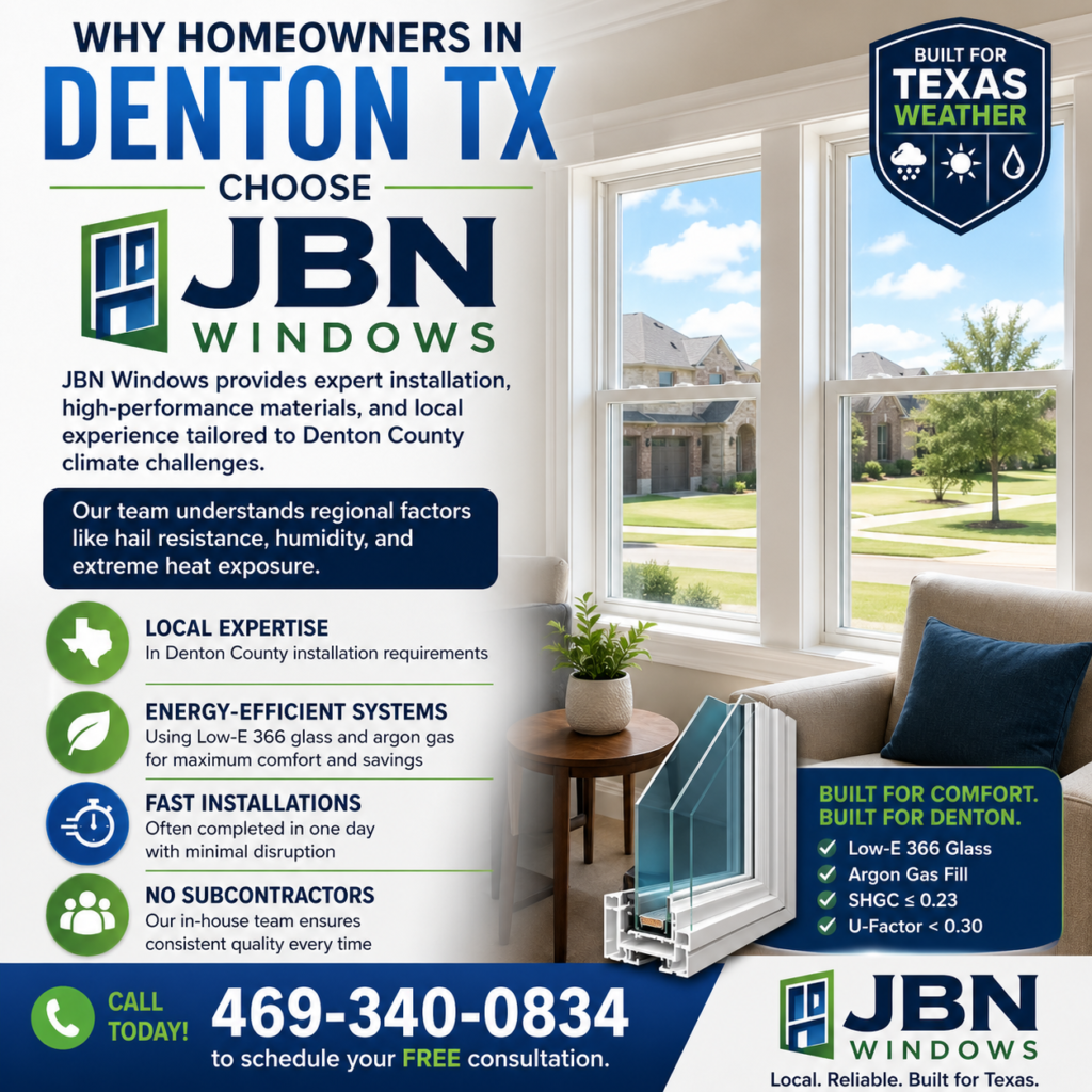 Why homeowners in Denton TX choose JBN Windows