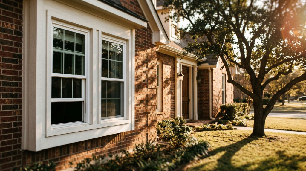 featured double hung windows in double oak for better comfo 6b303ea1