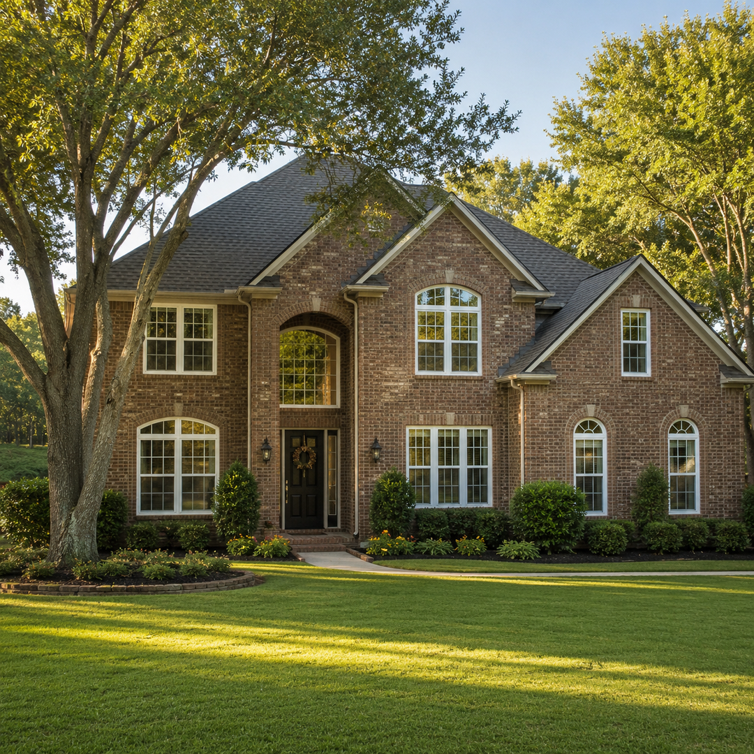 Vinyl Windows Corinth TX 6 Finished vinyl windows on a Corinth Texas brick home